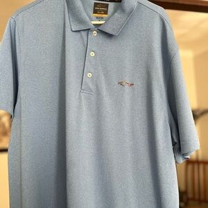 Greg Norman Men's Blue Golf Shirt
